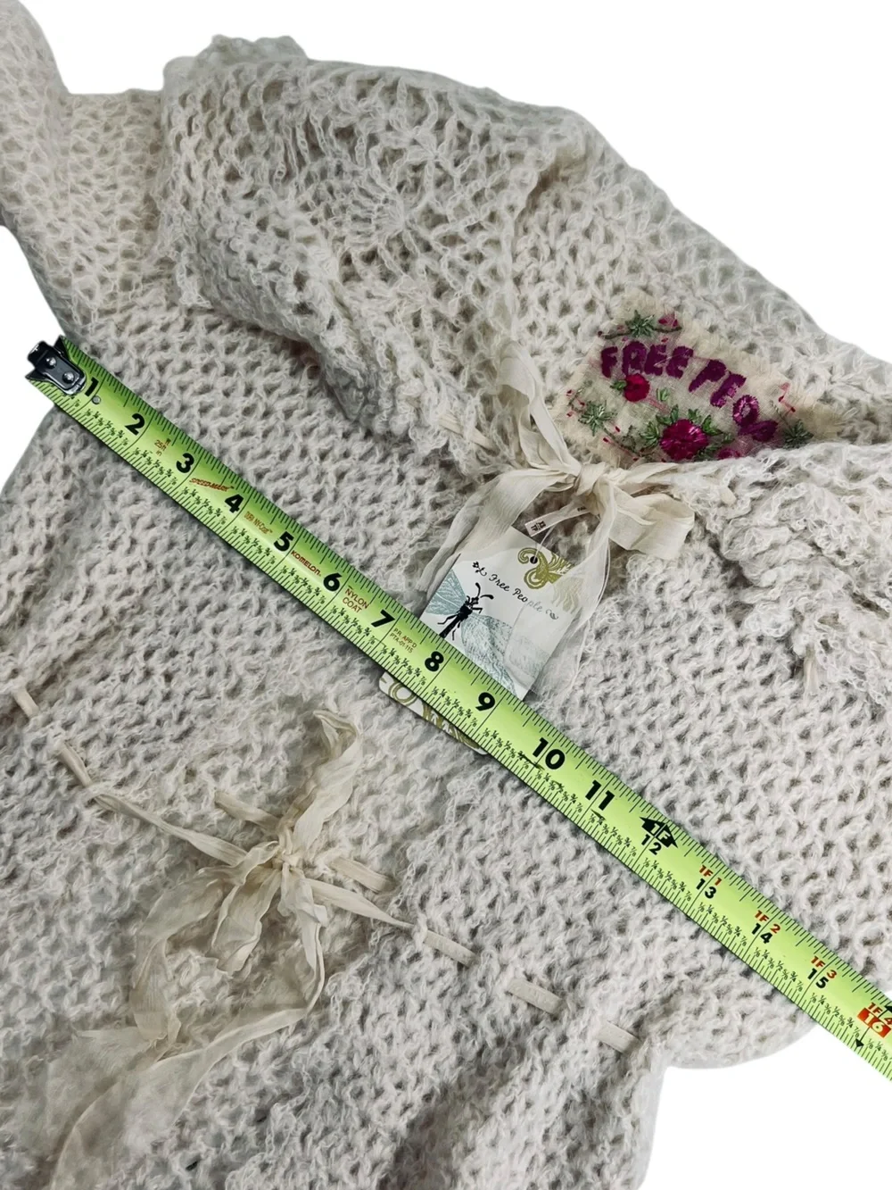 Free People Cream Pineapple Crochet Maxi Duster Jacket Coat